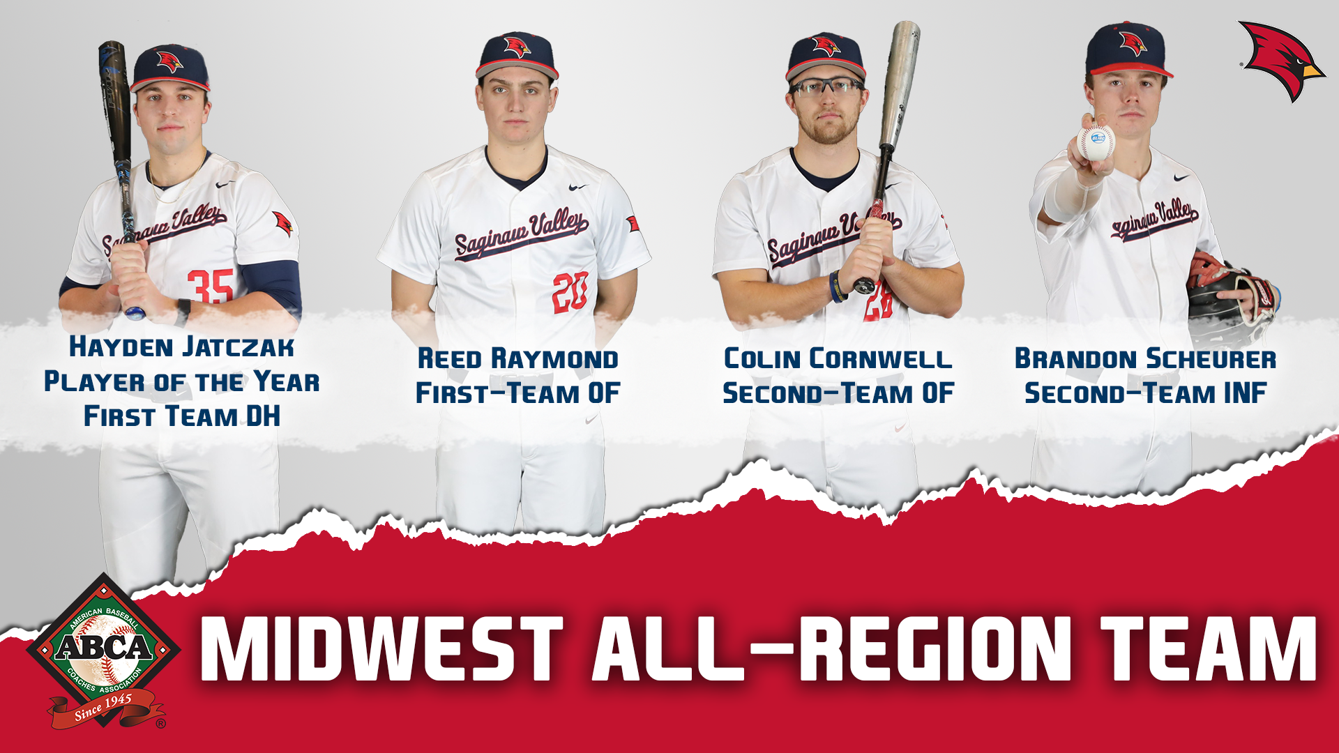 Jatczak Named ABCA/Rawlings Midwest Region Player of the Year as Four Named to All-Region Teams