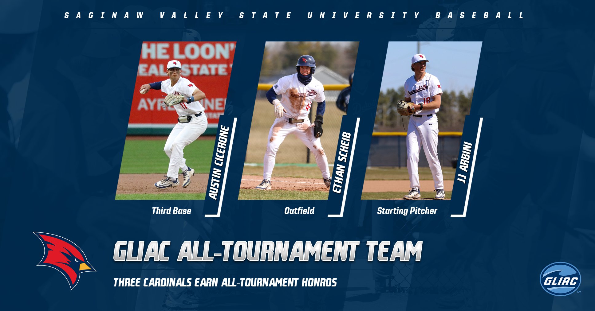 Three Cardinals Named to GLIAC All-Tournament Team