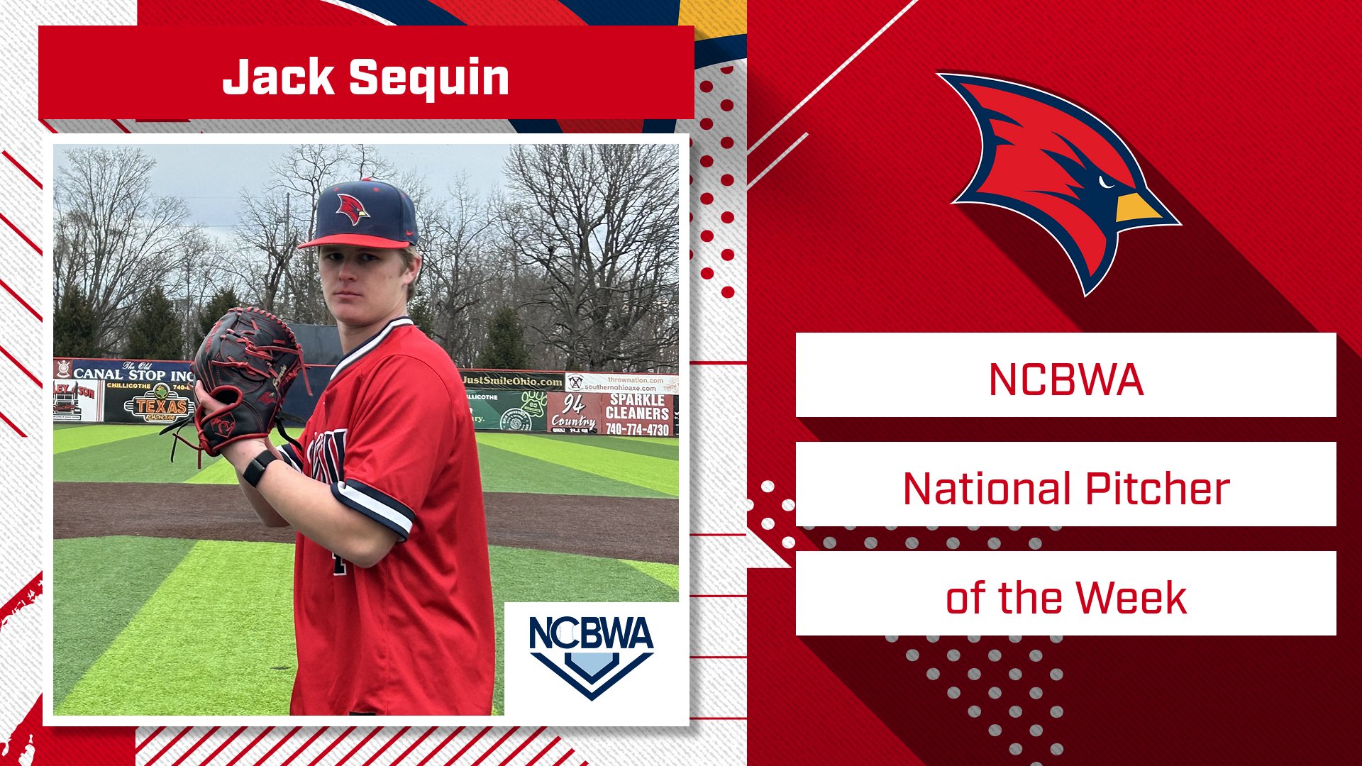 Sequin Named NCBWA National Pitcher of the Week