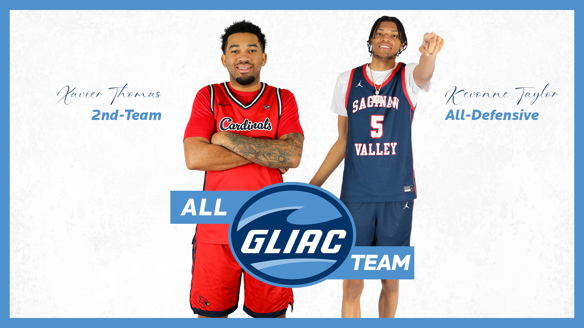 Xavier Thomas and Kevonne Taylor Earn All-GLIAC Awards