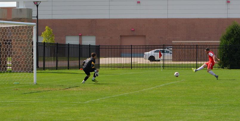 Jordan Kalk notched the first SVSU goal of the game against Ashland...