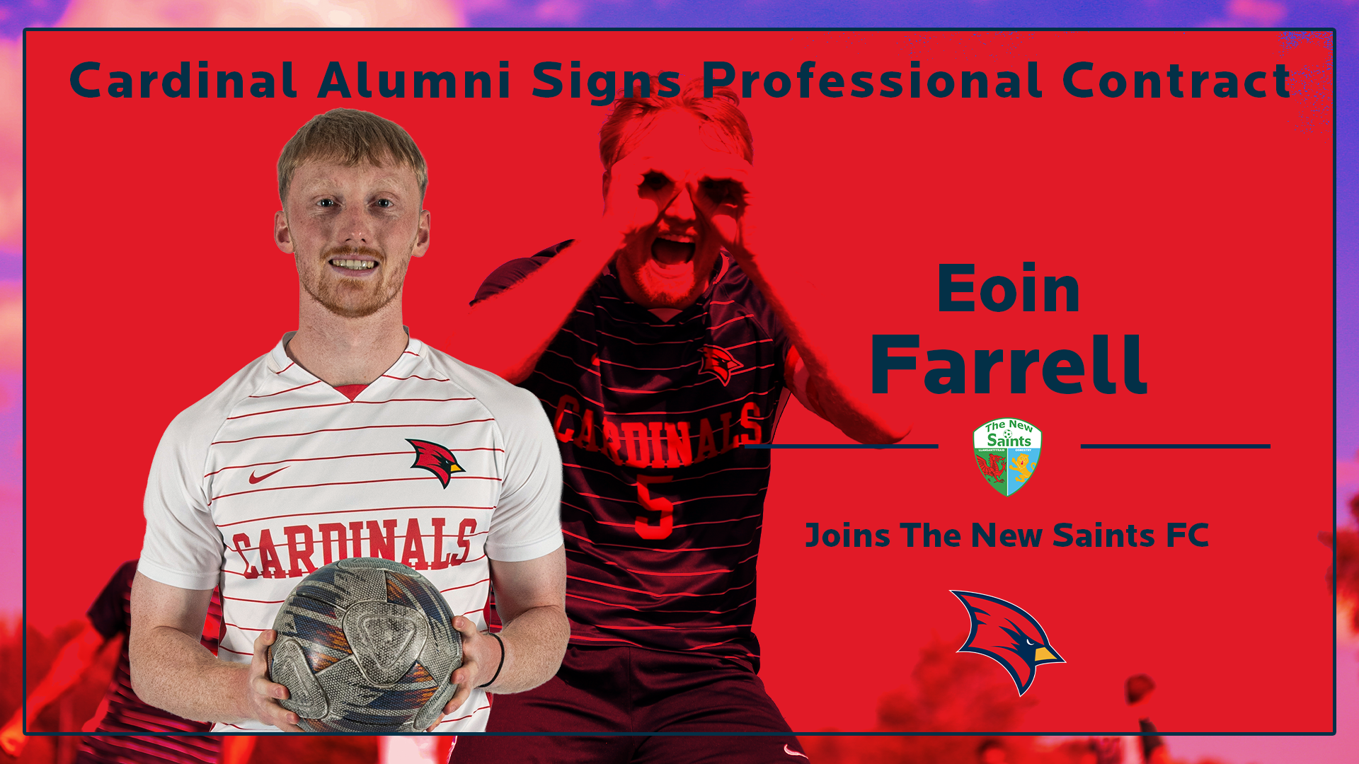 Cardinal Men&rsquo;s Soccer Alumni Eoin Farrell Signs with Welsh Premier League Powerhouse