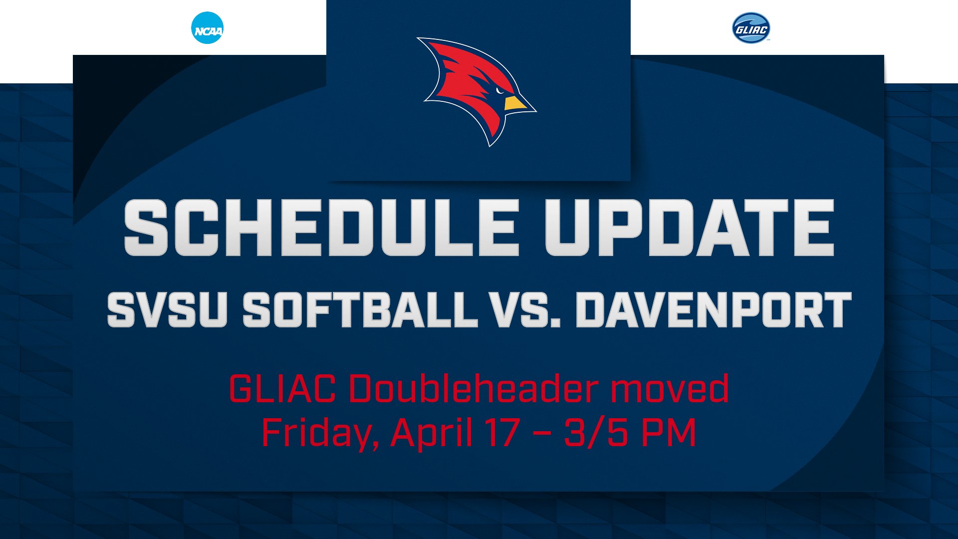 Softball Doubleheader Against Davenport Rescheduled for Friday