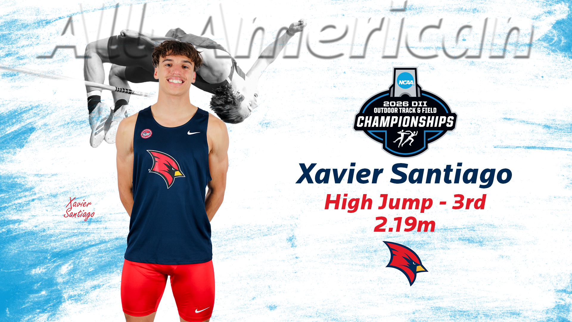 Xavier Santiago and Sawyer Moloy Claim Third and Fourth in Men&rsquo;s High Jump on Day Two of NCAA Outdoor Championships