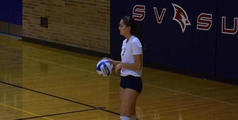 Emily Nieman had a career-high 27 digs in the first match of the day...