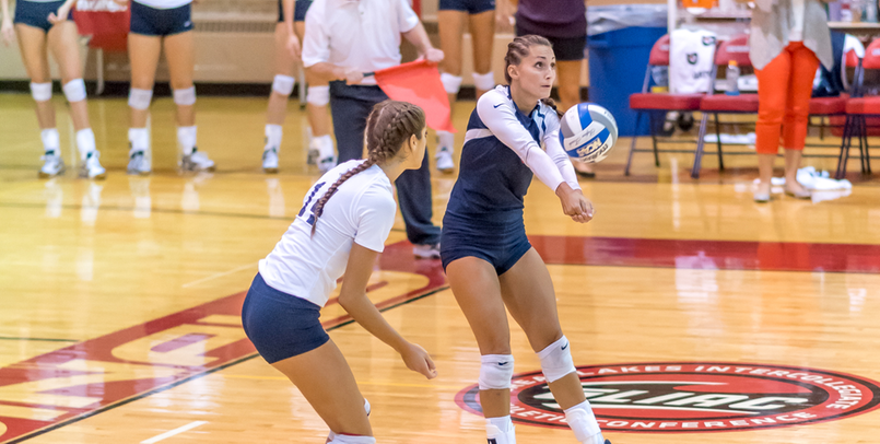 Emily Nieman had a match-high 21 digs for the Cardinals in the GLIAC Semifinal match...(Photo courtesy of Kelly Cooney)